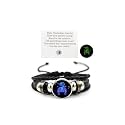 Zodiac Signs Spirit Bracelet Zodiac Bracelet for Women Men Adjustable 12 Constellation Bracelet Multilayer Zodiac Black Leather Bracelets Zodiac Sign Wrap Bracelet for Women Men Birthday Jewelry