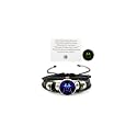 Zodiac Signs Spirit Bracelet Zodiac Bracelet for Women Men Adjustable 12 Constellation Bracelet Multilayer Zodiac Black Leather Bracelets Zodiac Sign Wrap Bracelet for Women Men Birthday Jewelry