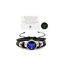 Zodiac Signs Spirit Bracelet Zodiac Bracelet for Women Men Adjustable 12 Constellation Bracelet Multilayer Zodiac Black Leather Bracelets Zodiac Sign Wrap Bracelet for Women Men Birthday Jewelry