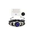 Zodiac Signs Spirit Bracelet Zodiac Bracelet for Women Men Adjustable 12 Constellation Bracelet Multilayer Zodiac Black Leather Bracelets Zodiac Sign Wrap Bracelet for Women Men Birthday Jewelry