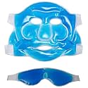 Reusable Hot & Cold Gel Face Mask Set with Eye Mask, Cooling and Warming Compress for Facial Relaxation, Puffy Eyes, Headache Comfort and Spa Care, Adjustable Straps, Blue, Pack of 2