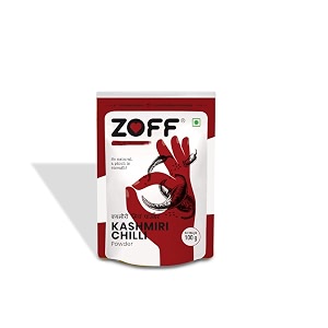 zoff kashmiri red chilli powder  mild chilly pure amp natural  kashmiri lal mirch powder  hot amp spicy  premium zip lock pouch  net weight - 200g