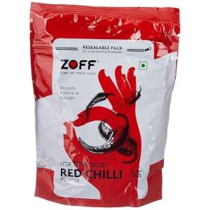 zoff red chilli powder 500 g x 2 total weight- 1000 g red chilli powder 500 g pack of 2