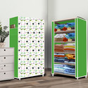 Zofiy 5 Layer Butterfly Print PP Collapsible Wardrobe (Finish Color - Butterfly Modern Print, DIY(Do-It-Yourself))