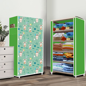 zofiy 5 layer cartoon rabbit print pp collapsible wardrobe finish color - cartoon rabbit modern print diydo-it-yourself