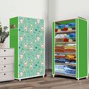 Zofiy 5 Layer Cartoon Rabbit Print PP Collapsible Wardrobe (Finish Color - Cartoon Rabbit Modern Print, DIY(Do-It-Yourself))