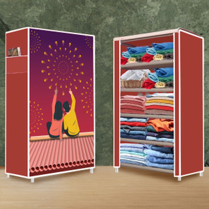 zofiy 5 layer couple print pp collapsible wardrobe
