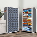 Zofiy 5 Layer Curtsins Print PP Collapsible Wardrobe (Finish Color - Curtsins Modern Print, DIY(Do-It-Yourself))