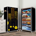 Zofiy 5 Layer Premium Building Print PP Collapsible Wardrobe (Finish Color - Premium Building Modern Print, DIY(Do-It-Yourself))