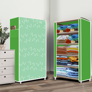 zofiy 5 layer white bubble print pp collapsible wardrobe finish color - white bubble modern print diydo-it-yourself