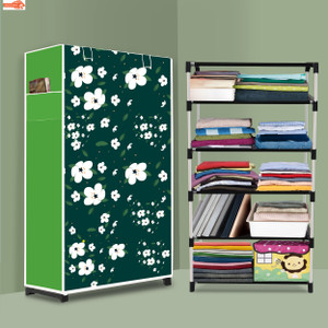 zofiy 5 shelf foldable collapsible wardrobe storage organizer almirah cloth rack pp collapsible wardrobe
