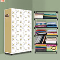 Zofiy 5 Shelf Foldable Collapsible Wardrobe Storage Organizer Almirah Cloth Rack PP Collapsible Wardrobe (Finish Color - Dogi Modern Printed, DIY(Do-It-Yourself))