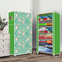 Zofiy 6 Shelf Cartoon Rabbit Printed PP Collapsible Wardrobe (Finish Color - Cartoon Rabbit Elegant Printed, DIY(Do-It-Yourself))