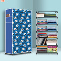 Zofiy 6 Shelf Foldable Collapsible Wardrobe Storage Organizer Almirah Cloth Rack PP Collapsible Wardrobe