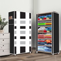 Zofiy 6 Shelf French Door Printed PP Collapsible Wardrobe (Finish Color - French Door Elegant Printed, DIY(Do-It-Yourself))
