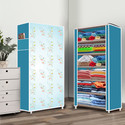 Zofiy 6 Shelf Soft lily Flower Printed PP Collapsible Wardrobe (Finish Color - Soft lily Flower Elegant Printed, DIY(Do-It-Yourself))