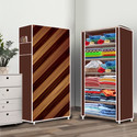 Zofiy 6 Shelf Wall Panel Printed PP Collapsible Wardrobe (Finish Color - Wall Panel Elegant Printed, DIY(Do-It-Yourself))