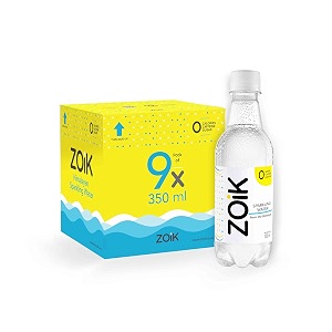 zoik sparkling natural mineral water  carbonated water pack of 9 x 350ml each