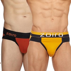 Zoiro Mens Cotton Solid Brief Combo Pack
