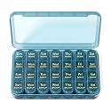 Zoksi Pill Organizer 4 Times a Day,7 Day Pill Box with Removable Daily Case