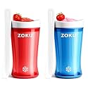 Zoku Jumbo Slushie Cup With Spoon Freezer Core Single-Serve Cup, Red/Blue