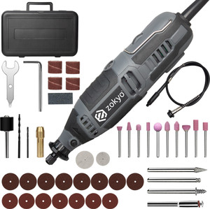zokyo wt gk17-42 electric mini die grinder rotary 130w tool kit with 52pcs accessories  variable speed for drilling sanding buffing polishing engraving and more rotary tool