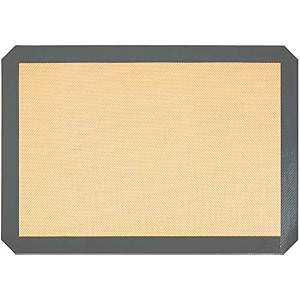 zollyss non-stick silicone baking mat pad 42  295cm baking sheet glass fiber rolling dough mat large size for cake cookie macaron pack of 1white
