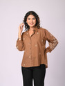 Zolo Label Women Embroidered Casual Brown Shirt