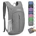 ZOMAKE 10L Ultra Lightweight Packable Backpack, Small Daypack Light Foldable Backpacks Water Resistant Day Bag for Hiking(Grey)