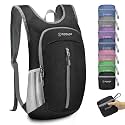 ZOMAKE 10L Ultra Lightweight Packable Backpack, Small Daypack Light Foldable Backpacks Water Resistant Day Bag for Hiking(Black)