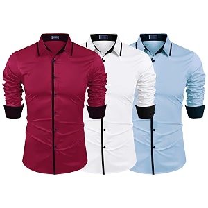 Zombom Combo of Mens Cotton Blend Solid