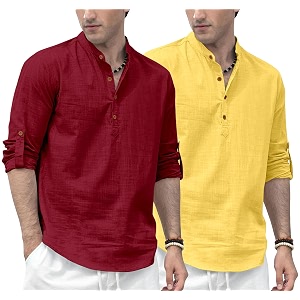 Zombom Mens Combo Cotton Polyester Blend Solid