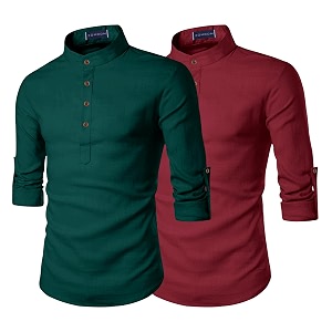 Zombom Mens Combo Cotton Polyester Blend Solid