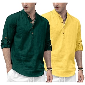 Zombom Mens Combo Cotton Polyester Blend Solid
