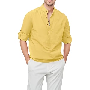 zombom men39s cotton blend mandarin collar self one design full sleeve casual short kurta