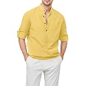 Zombom Men's Cotton Blend Mandarin Collar Self One Design Full Sleeve Casual Short Kurta
