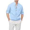 Zombom Men's Cotton Blend Mandarin Collar Self One Design Full Sleeve Casual Short Kurta