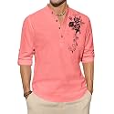 Zombom Men39s Cotton Polyester Blend Mandarin Collar