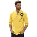 Zombom Men39s Cotton Polyester Blend Mandarin Collar