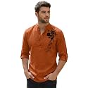 Zombom Men39s Cotton Polyester Blend Mandarin Collar