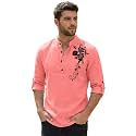 Zombom Men39s Cotton Polyester Blend Mandarin Collar