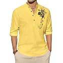 Zombom Men39s Cotton Polyester Blend Mandarin Collar