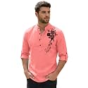 Zombom Men39s Cotton Polyester Blend Mandarin Collar