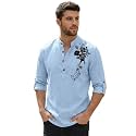 Zombom Men39s Cotton Polyester Blend Mandarin Collar