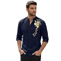 Zombom Men39s Cotton Polyester Blend Mandarin Collar