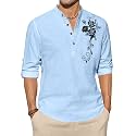 Zombom Men39s Cotton Polyester Blend Mandarin Collar