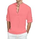 Zombom Men39s Kurta Chinese Collar Long