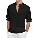 Zombom Men39s Kurta Chinese Collar Long