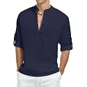Zombom Men39s Kurta Chinese Collar Long