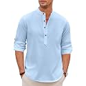 Zombom Men39s Kurta Chinese Collar Long